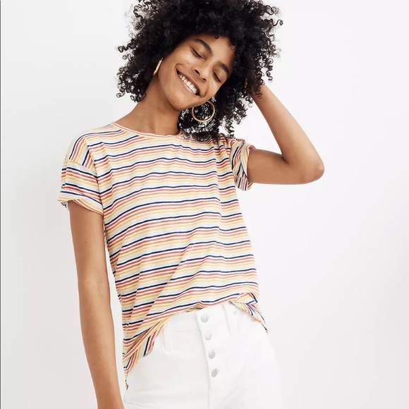 Madewell Cotton Crewneck Tshirt in Rainbow - Picture 3 of 7